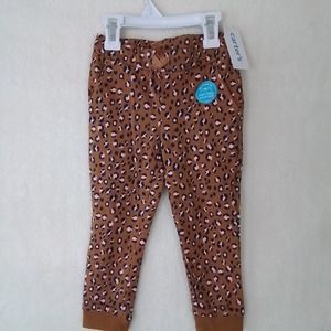 Carter's Cotton Jogger Girl's‎ Size 3t in Brown, Pink Leopard Print